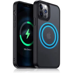 Black MagSafe Magnetic Bumper Shockproof Case For IPhone 12 / 12 Pro
