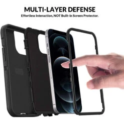 Black Tradies Heavy Duty Military Defender Case For IPhone 12 / 12 Pro -Cheap NewCase Store iphone 12 12 pro military grade defender case black 4 63951.1673678470