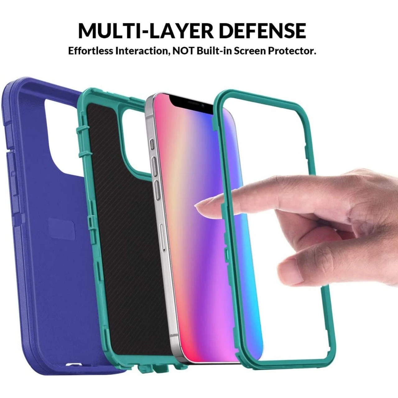 Purple IPhone 12 / 12 Pro Heavy Duty Military Defense Drop Proof Case 3 Purple IPhone 12 / 12 Pro Heavy Duty Military Defense Drop Proof Case - Image 3