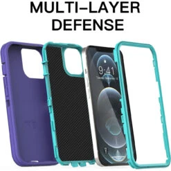 Purple IPhone 12 / 12 Pro Heavy Duty Military Defense Drop Proof Case 12 Purple IPhone 12 / 12 Pro Heavy Duty Military Defense Drop Proof Case -Cheap NewCase Store iphone 12 12 pro military grade defender case purple 6 90669.1673678473