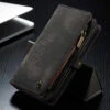 Black Multi-functional 2 In 1 Magnetic Retro Wallet Case For IPhone 12 / 12 Pro