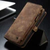 Vintage Brown 2 In 1 Wallet / Detachable Shock Proof Case For IPhone 12 / 12 Pro