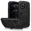 Black IPhone 12 Water Resistant Metal Heavy Duty Case