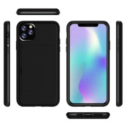 Black Apple IPhone 12 / 12 Pro Slim Armor Magnetic Card Slot Case -Cheap NewCase Store iphone 12 magnetic card slot case black 5 90018.1614299708