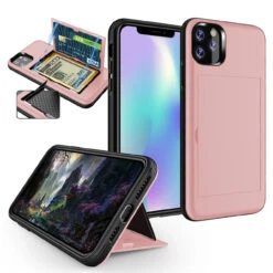 Rose Gold Apple IPhone 12 / 12 Pro Shock Proof Magnetic Card Slot Case 8 Rose Gold Apple IPhone 12 / 12 Pro Shock Proof Magnetic Card Slot Case -Cheap NewCase Store iphone 12 magnetic card slot case rose gold 3 09117.1667618994