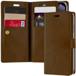 Vintage Brown IPhone 12 / 12 Pro Mercury Mansoor Diary Wallet Case