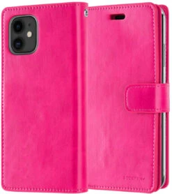 Hot Pink IPhone 12 / 12 Pro Mercury Mansoor Diary Wallet Case -Cheap NewCase Store iphone 12 mansoor diary hot pink 4 82720.1683163808