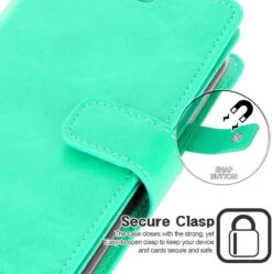 Mint Green Mercury Mansoor Diary Wallet Case For IPhone 12 Mini 5.4" -Cheap NewCase Store iphone 12 mansoor diary mint green 4 74351.1641679218