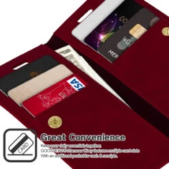 Classy Wine Mercury Mansoor Diary Wallet Case For IPhone 12 Mini 5.4" -Cheap NewCase Store iphone 12 mansoor diary wine 2 42906.1693282710