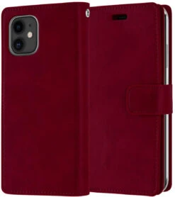 Classy Wine Mercury Mansoor Diary Wallet Case For IPhone 12 / 12 Pro -Cheap NewCase Store iphone 12 mansoor diary wine 4 91968.1679969938