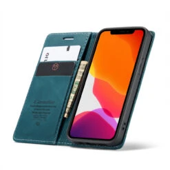 Blue Premium CaseMe Thin Magnetic Wallet Case For IPhone 12 Mini -Cheap NewCase Store iphone 12 mini caseme wallet blue 1 30178.1605716682