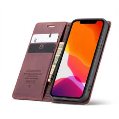 Red Wine CaseMe Slim Magnetic Wallet Case Cover For IPhone 12 Mini -Cheap NewCase Store iphone 12 mini caseme wallet wine 1 59402.1605716962