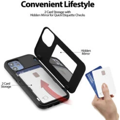 Black IPhone 12 Mini Mercury Slim Magnetic Door Credit Card Case -Cheap NewCase Store iphone 12 mini goospery magnetic door case black 5 42293.1675299737