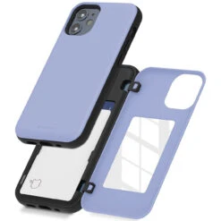 Lilac Goospery Slim Magnetic Door Credit Card Case For IPhone 12 Mini