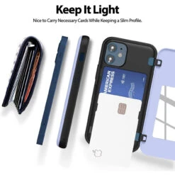 Lilac Goospery Slim Magnetic Door Credit Card Case For IPhone 12 Mini -Cheap NewCase Store iphone 12 mini goospery magnetic door case lilac 4 58995.1652821048