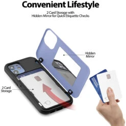 Lilac Goospery Slim Magnetic Door Credit Card Case For IPhone 12 Mini -Cheap NewCase Store iphone 12 mini goospery magnetic door case lilac 7 80049.1652821048
