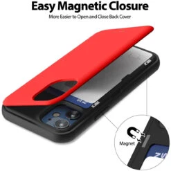 Red Goospery Slim Shock Proof Magnetic Door Case For IPhone 12 Mini -Cheap NewCase Store iphone 12 mini goospery magnetic door case red 3 10039.1652821049