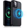 Black IPhone 12 Mini MagSafe Magnetic Case Thin Military Case