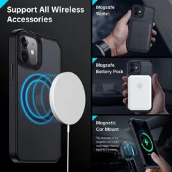 Black IPhone 12 Mini MagSafe Magnetic Case Thin Military Case 10 Black IPhone 12 Mini MagSafe Magnetic Case Thin Military Case -Cheap NewCase Store iphone 12 mini magsafe shockproof case black 5 57699.1657744137