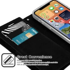 Black Mercury Mansoor Diary Wallet Case For IPhone 12 Pro Max -Cheap NewCase Store iphone 12 pro max black 3 30138.1641679313