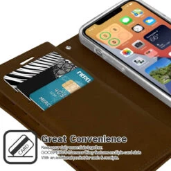 IPhone 12 Pro Max Mercury Mansoor Diary Wallet Case - Vintage Brown -Cheap NewCase Store iphone 12 pro max brown 3 08180.1693282591