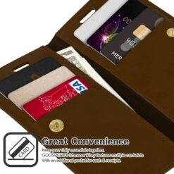 IPhone 12 Pro Max Mercury Mansoor Diary Wallet Case - Vintage Brown -Cheap NewCase Store iphone 12 pro max brown 4 25757.1693282591