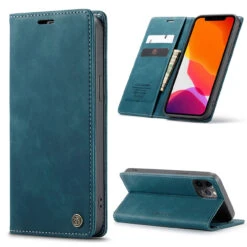 Blue Genuine CaseMe Compact Flip Wallet Case For IPhone 12 Pro Max