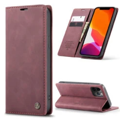 Red Wine IPhone 12 Pro Max CaseMe Slim Magnetic Wallet Case Cover