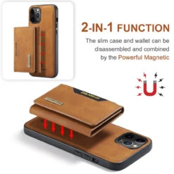 Brown IPhone 12 Pro Max DG.Ming M2 Magnetic Shockproof Case With Wallet -Cheap NewCase Store iphone 12 pro max dg ming m2 series brown 5 08401.1700649927