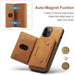Brown IPhone 12 Pro Max DG.Ming M2 Magnetic Shockproof Case With Wallet -Cheap NewCase Store iphone 12 pro max dg ming m2 series brown 7 42465.1700649927