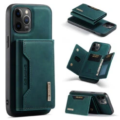 Green IPhone 12 Pro Max DG.Ming M2 Magnetic Detachable Mini Wallet Case