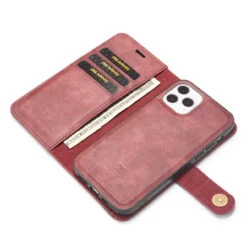 Red IPhone 12 Pro Max DG.Ming M2 Magnetic Shockproof Case Leather Wallet -Cheap NewCase Store iphone 12 pro max dg ming wallet magnetic case red 5 61077.1700735136