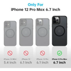 Black IPhone 12 Pro Max MagSafe Slim Tough Heavy Duty Case -Cheap NewCase Store iphone 12 pro max magsafe shockproof case black 5 49135.1657744140