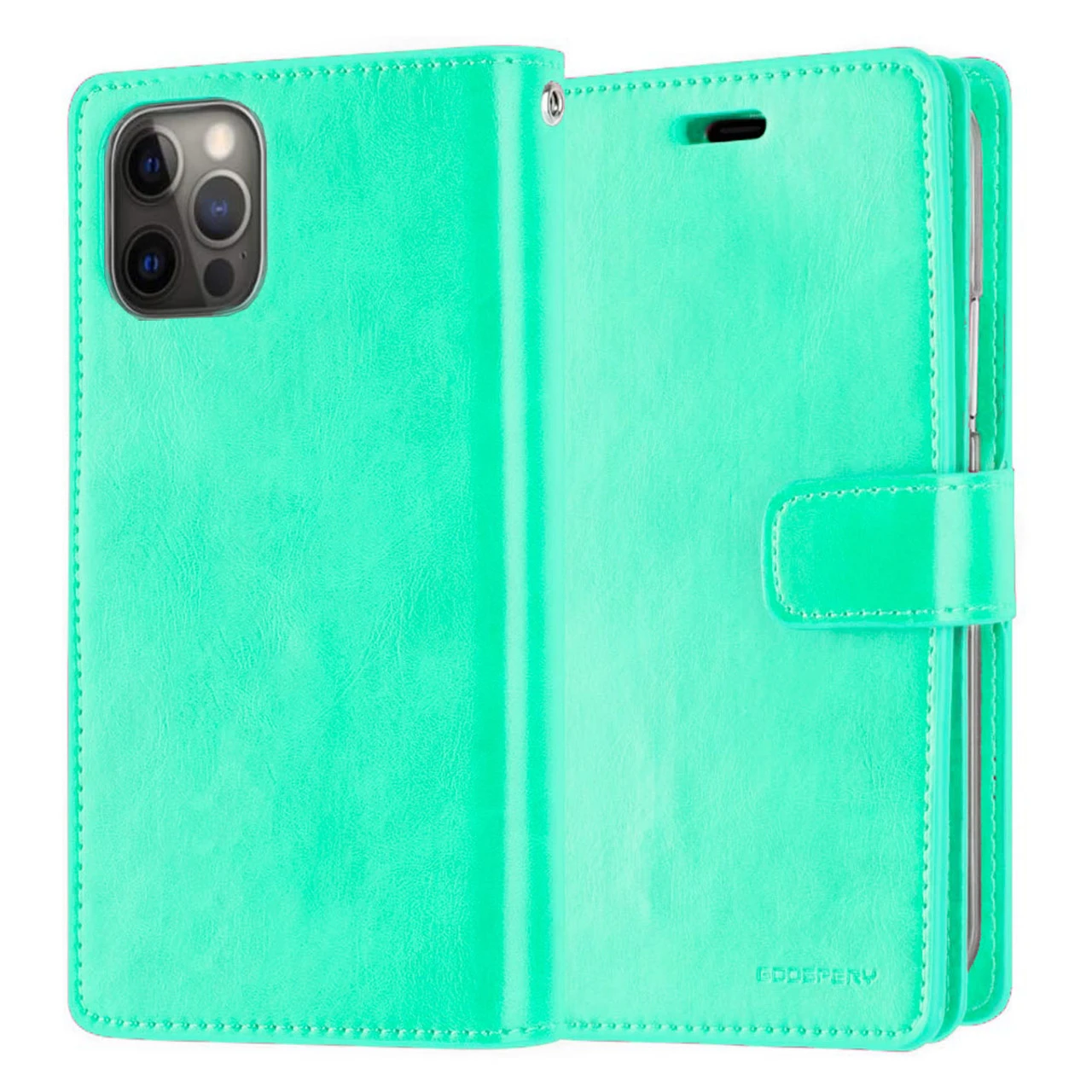 Mint Green Mercury Mansoor Wallet Diary Case For IPhone 12 Pro Max 3 Mint Green Mercury Mansoor Wallet Diary Case For IPhone 12 Pro Max - Image 3