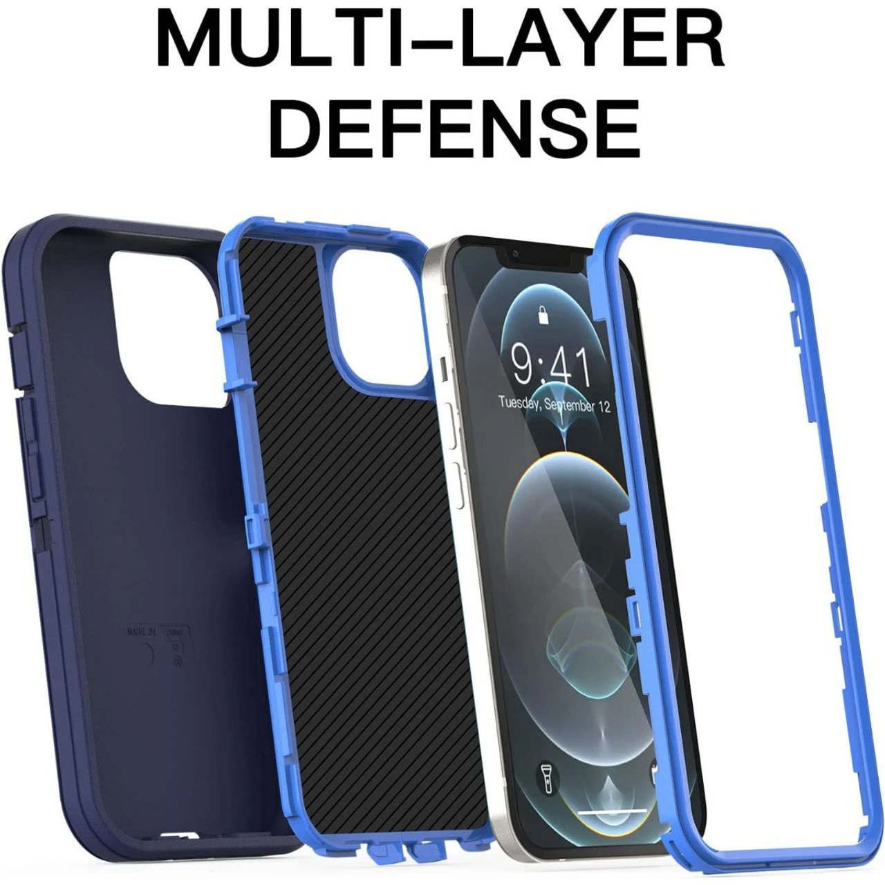 Navy IPhone 12 Pro Max Tradies Military Defender Heavy Duty Case 2 Navy IPhone 12 Pro Max Tradies Military Defender Heavy Duty Case - Image 2
