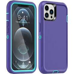 Purple Full Body Heavy Duty Defender Case For IPhone 12 Pro Max