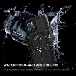 Black IPhone 12 Pro Max Waterproof MagSafe Dirtproof Shock Proof Case -Cheap NewCase Store iphone 12 pro max waterproof case black 8 14567.1693359919