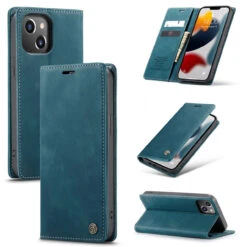 Blue CaseMe Slim Magnetic Classy Wallet Case For IPhone 13 -Cheap NewCase Store iphone 13 caseme wallet blue 5 60261.1675199719