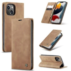 Brown CaseMe Slim Magnetic Classy Wallet Case For IPhone 13 -Cheap NewCase Store iphone 13 caseme wallet brown 5 45455.1649295232