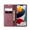 Wine CaseMe Compact Flip Magnetic Wallet Case For IPhone 13