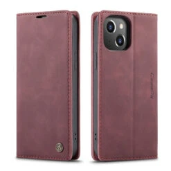 Wine CaseMe Compact Flip Magnetic Wallet Case For IPhone 13 -Cheap NewCase Store iphone 13 caseme wallet wine 4 68005.1649295228