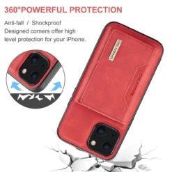 Red IPhone 13 DG.Ming M2 Magnetic Shockproof Case With Wallet -Cheap NewCase Store iphone 13 dg ming m2 series red 4 50830.1700649878