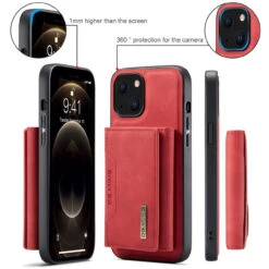 Red IPhone 13 DG.Ming M2 Magnetic Shockproof Case With Wallet -Cheap NewCase Store iphone 13 dg ming m2 series red 6 46309.1700649878