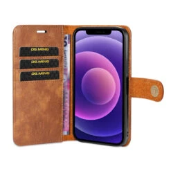 Brown IPhone 13 DG.Ming M2 Magnetic Shockproof Case Leather Wallet -Cheap NewCase Store iphone 13 dg ming wallet magnetic case brown 5 65731.1700735094