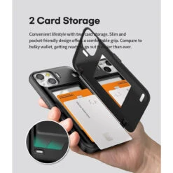 Black Goospery Slim Magnetic Door Credit Card Case For IPhone 13 -Cheap NewCase Store iphone 13 goospery magnetic door case black 7 95976.1671685052