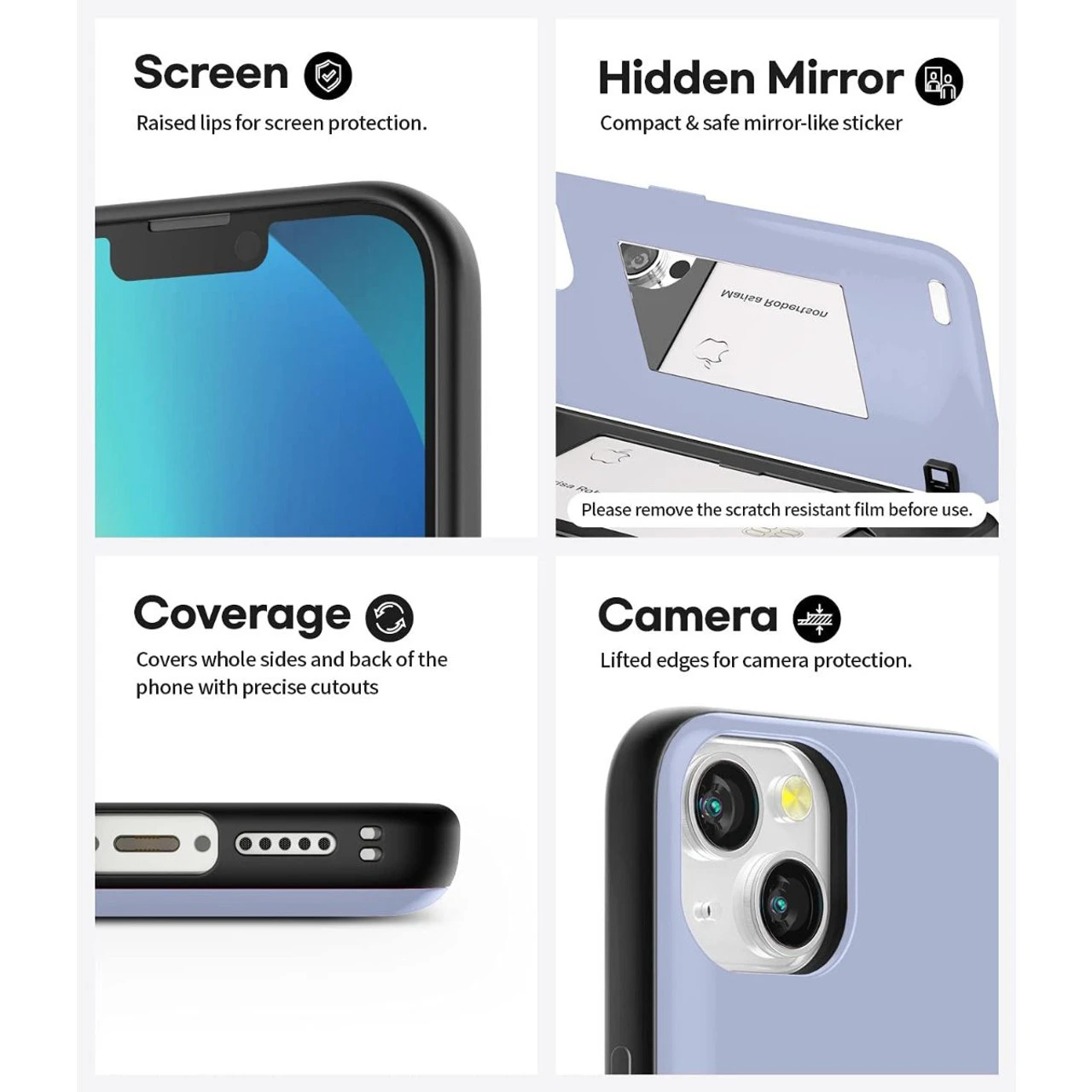 Lilac Mercury Magnetic Door 2 Card Shock Proof Case For IPhone 13 4 Lilac Mercury Magnetic Door 2 Card Shock Proof Case For IPhone 13 - Image 4