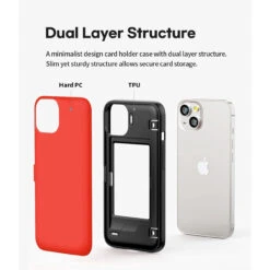 Red Mercury Slim Magnetic Door Credit Card Case For IPhone 13 -Cheap NewCase Store iphone 13 goospery magnetic door case red 3 74003.1675299795
