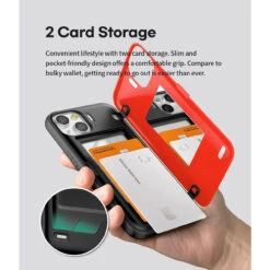 Red Mercury Slim Magnetic Door Credit Card Case For IPhone 13 -Cheap NewCase Store iphone 13 goospery magnetic door case red 5 04502.1675299795