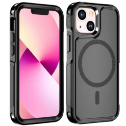 Black IPhone 13 MagSafe Magnetic Bumper Shockproof Case