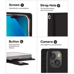 Black Mercury Mansoor Diary Wallet Case Cover For IPhone 13 Mini -Cheap NewCase Store iphone 13 mercury mansoor wallet black 4 34065.1641679369